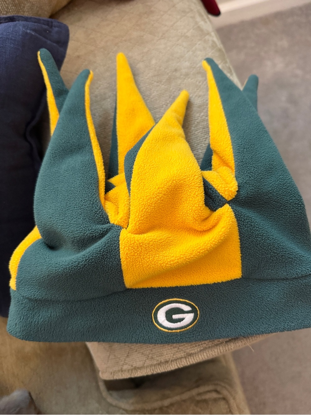 Reebok Green Bay Green and Gold NFL Beanie Jester Hat